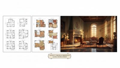Architectural Illustrator's Presentation Board for Residential